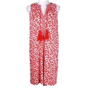 MICHAEL Michael Kors Shift Dress Sleeveless Tassel Red White Colorful Size Small
